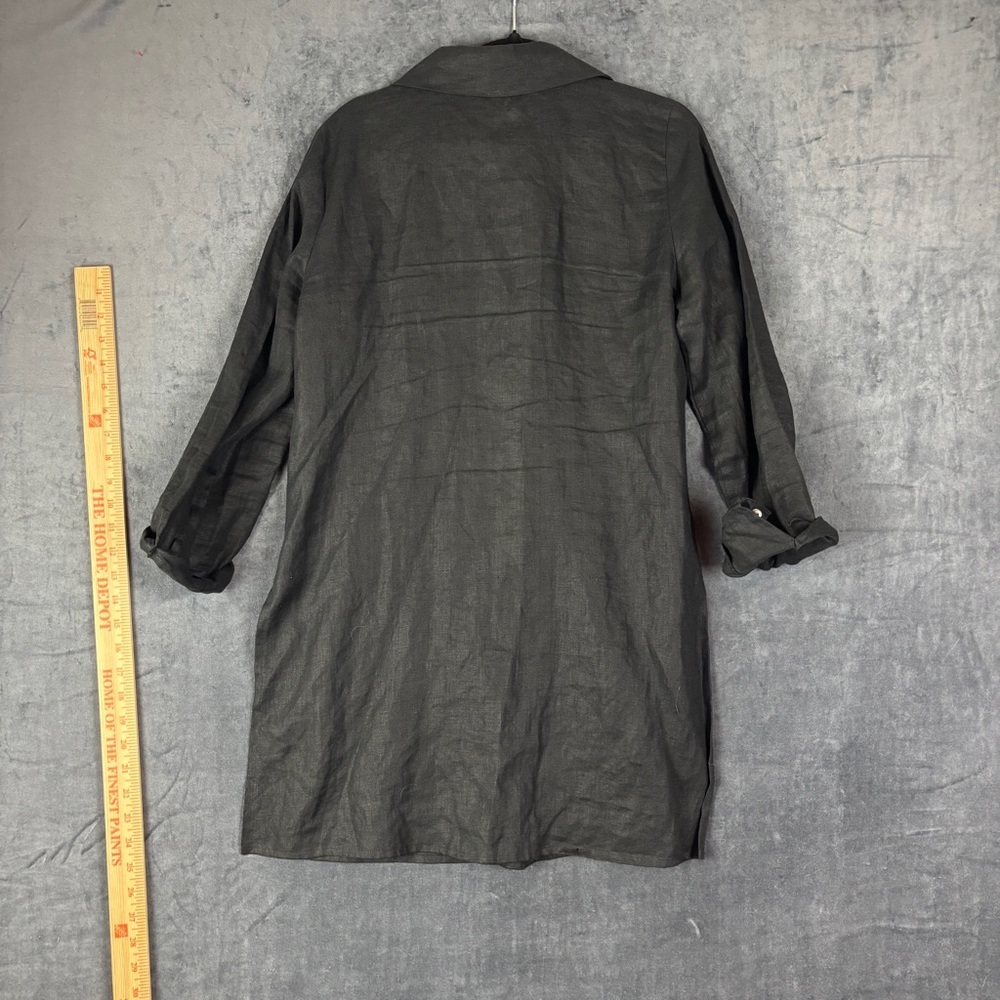 Eileen Fisher 100% Linen Black Button-up Tunic Sz XS - Picture 2 of 9
